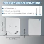 Lsnisni 4 Pack Adhesive Shower Curtain Rod Holder,Tension Curtain Rod Bracket, Drill Curtain Rod Holder or Adhesive Shower Rod Holders for Wall Two Installation Methods