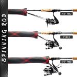 SF Standard Spinning Rod Sock Fishing Rod Sleeve Rod Cover Braided Mesh Rod Protector Pole Gloves Fishing Tools for Spinning Fishing Rod Black-Red-2PCS Fit Spinning Rod 6-1/2FT to 7-1/2FT
