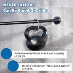 Lsnisni 4 Pack Adhesive Shower Curtain Rod Holder,Tension Curtain Rod Bracket, Drill Curtain Rod Holder or Adhesive Shower Rod Holders for Wall Two Installation Methods