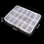 Exptolii 18 Grids Plastic Organizer Box with Dividers, Clear Compartment Container Storage for Beads Crafts Jewelry Fishing Tackles, Size 7.9 x 6.2 x 1.2 in