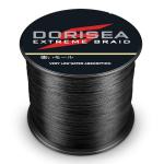 Dorisea Extreme Braid 100% Pe Black Braided Fishing Line 109Yards-2187Yards 6-550Lb Test Fishing Wire Fishing String Incredible Superline Zero Stretch (100m/109Yards 20lb/0.20mm)