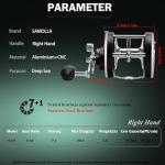 SAMOLLA Deep Sea Fishing Reel 44-66Lb Max Drag Baitcasting Fishing Reel Freshwater Saltwater Inshore Surf Trolling Reel Ocean Conventional Reel for Tuna Sailfish Swordfish SL600