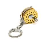 VBESTLIFE Mini Fishing Reel Keychain, Aluminum Alloy Fly Reel Key Ring Keychain Pendant Decorative Anglers