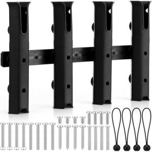 Adjustable Wall-Mounted Fishing Rod Holders - 4 Tubes