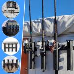 Adjustable Wall-Mounted Fishing Rod Holders - 4 Tubes