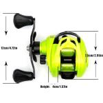 Baitcasting Reels, 7.2:1 Gear Ratio Fishing Reel with Magnetic Braking System Casting Reel for Freshwater,Saltwater Green Left