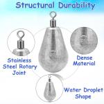 Long Casting Swivel Bell Sinkers Fishing Weights Drop Shot Weights with Swivels Fishing Lead Sinker 1/2oz 3/4oz 1oz 2oz 3oz(1/2oz-10pcs)