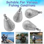 Long Casting Swivel Bell Sinkers Fishing Weights Drop Shot Weights with Swivels Fishing Lead Sinker 1/2oz 3/4oz 1oz 2oz 3oz(1/2oz-10pcs)