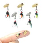 Ryidkcs 5-Pack Artificial Fly Fishing Lures with Spinner Blades, Ideal for Bass, Trout, Sunfish & Pike Fishing