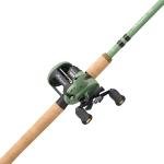 Shakespeare Wild Conventional Reel and 7'10" 2-Piece Fishing Rod Combo, Carbon Composite Rod Blank Construction, Premium Cork Handles