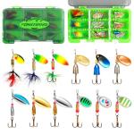 FONMANG Fishing Lure Spinners, 12pcs Spinner baits for Freshwater and Saltwater,2026 New Trout Fishing Lures Also for Bass Crappie Salmon Walleye