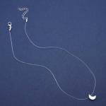 Aneneiceera Vintage Moon Pendant Necklace Transparent Invisible Chain Necklaces Silver Crescent Choker Necklaces Fishing Line Necklace Chain Jewelry for Women (Moon)