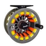 Aventik FLK Fly Fishing Reel Aluminum Trout 3/5, 5/7, 7/9wt Large Arbor Freshwater Fly Reel with Line (Grey 7/9 with Line)