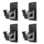 Universal Curtain Rod Holders, No Drill Curtain Rod Brackets, Self Adhesive Curtain Rod Brackets Up to 30 LB, Nail Free Curtain Rod Hooks for Bathroom, Bedroom, Livingroom, Kitchen (4PC, Black)