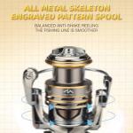 HAUT TON Dolphin Advance Edition Spinning Reel,5.2:1Gear Ratio,22LBS,5+1BB,Backlash Free Bearing,Sealed Drag System,Saltwater,Freshwater Fishing Reels (CD, 3000S)