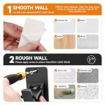 Universal Curtain Rod Holders, No Drill Curtain Rod Brackets, Self Adhesive Curtain Rod Brackets Up to 30 LB, Nail Free Curtain Rod Hooks for Bathroom, Bedroom, Livingroom, Kitchen (4PC, Black)