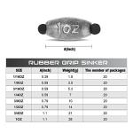 Croch 20 Pack Rubber core sinkers, Removable Rubber Core Weights with Split Opening Weights for Fishing,Twist-Lock Sinker Size 1/16 1/8 3/16 1/4 3/8 1/2 3/4 1OZ