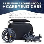 LAMSON | Liquid S-Series Size -7+ Fly Fishing Reel 3 Pack | All-Water | 1 Reel & 2 Bonus Spools + Carrying Case | Large Arbor Powerful Sealed Drag, Pressure Cast Aluminum | Daybreak | 6wt 7wt 8wt Size
