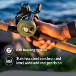 Shakespeare Wild Conventional Reel and 7'10" 2-Piece Fishing Rod Combo, Carbon Composite Rod Blank Construction, Premium Cork Handles