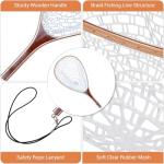Fly Fishing Landing Net Soft Rubber Mesh Trout Fishing Net, Rubber Coated Landing Nets for Easy Catch and Release