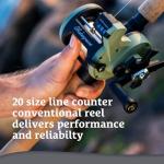 Shakespeare Wild Conventional Reel and 7'10" 2-Piece Fishing Rod Combo, Carbon Composite Rod Blank Construction, Premium Cork Handles