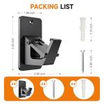 Universal Curtain Rod Holders, No Drill Curtain Rod Brackets, Self Adhesive Curtain Rod Brackets Up to 30 LB, Nail Free Curtain Rod Hooks for Bathroom, Bedroom, Livingroom, Kitchen (4PC, Black)