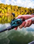 Piscifun Torrent Lite Ultra-Light Baitcasting Reel, 5.5 oz Carbon Body, 7.1:1 Gear Ratio, Low Profile 40mm Design, Smooth & Easy Control Fishing Reel for Bass, Creeks & Freshwater, Left, Teal