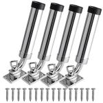 NovelBee 4pcs Fishing Rod Holders,360 Degree Adjustable Outrigger Rod Holder,Deck Mount 316 Stainless Steel Rod Pod Rack for Marine Boat Yacht