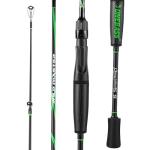One Bass Fishing Rod, Lightweight Graphite Spinning & Casting Rod with Super Polymer Handle-Green Spinning Rod-7'0"