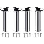 NovelBee 4 Pack Fishing Rod Holders with Rubber Cap and Mounting Screws,90 Degree Stainless Steel Flush Mount Rod Holder for Fishing Boat