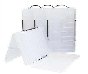 Fishing Lure Box Double-Sided: 3 Packs Large Saltwater Lure Storage Fishing Tackle Box for Crankbait Jerkbait Squid Jig Case Organizer - 18 Grids (Clear)