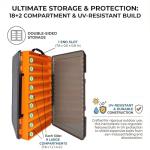 Fishing Lure Box Double-Sided: 3 Packs Large Saltwater Lure Storage Fishing Tackle Box for Crankbait Jerkbait Squid Jig Case Organizer - 18 Grids (Clear)