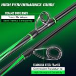 One Bass Fishing Rod, Lightweight Graphite Spinning & Casting Rod with Super Polymer Handle-Green Spinning Rod-7'0"