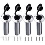 NovelBee 4 Pack Fishing Rod Holders with Rubber Cap and Mounting Screws,90 Degree Stainless Steel Flush Mount Rod Holder for Fishing Boat
