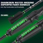 One Bass Fishing Rod, Lightweight Graphite Spinning & Casting Rod with Super Polymer Handle-Green Spinning Rod-7'0"