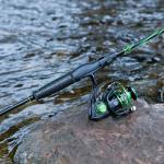 One Bass Fishing Rod, Lightweight Graphite Spinning & Casting Rod with Super Polymer Handle-Green Spinning Rod-7'0"