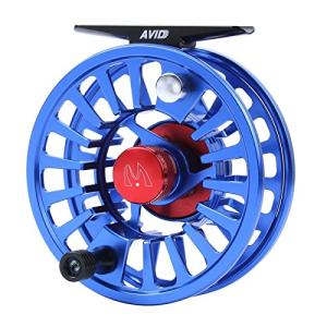 Maxcatch AVID Fly Fishing Reel with CNC-machined Aluminum Body - 1/3, 3/4, 5/6, 7/8, 9/10 Weights(Black, Green, Blue, Silver, Black&Silver) (Blue, 9/10wt)