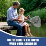 Fishing Net Minnow Nets with Aluminum Collapsible Telescopic Fishing Pole Handle and Nylon Mesh, Small F-ishing Landing Net for Saltwater Freshwater(19.69x13.39inch,Color:Black)