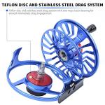 Maxcatch AVID Fly Fishing Reel with CNC-machined Aluminum Body - 1/3, 3/4, 5/6, 7/8, 9/10 Weights(Black, Green, Blue, Silver, Black&Silver) (Blue, 9/10wt)