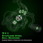 KastKing Zephyr Spinning Reel Green Size 1000,Light to 5.6oz, 6+1BB Smooth Powerful Fishing Reel, Fresh&Saltwater Fishing Reel, Oversized Stainless Steel Main Shaft
