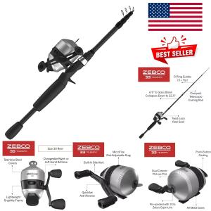 Zebco 33 Spincast Reel and Telescopic Rod Combo