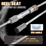 Sougayilang Fishing Pole, IM6 Graphite Spinning Rod & Casting Rod - Two Pieces, SuperPolymer Handle Fishing Rod for Bass Fishing - Spinning- 6'0"