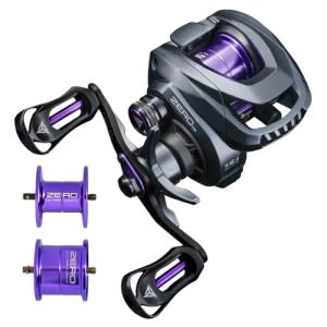 SEASIR Zero119 Ultralight Baitcasting Reel 4.2oz, BFS Fishing Baitcaster Reel, Double Spool, Saltwater Freshwater Casting, Max Drag 9LB, 8+1 BB, 7.6:1 Ratio, Carbon Fiber Washer, Black & Purple