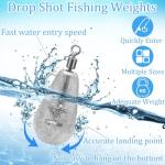 Fishing Weights Sinkers Kit, 25pcs 5 Sizes Bass Casting Drop Shot Weights Lead Fishing Weights Fishing Assortment for Saltwater Freshwater Fishing