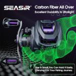 SEASIR Zero119 Ultralight Baitcasting Reel 4.2oz, BFS Fishing Baitcaster Reel, Double Spool, Saltwater Freshwater Casting, Max Drag 9LB, 8+1 BB, 7.6:1 Ratio, Carbon Fiber Washer, Black & Purple