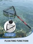 Upgraded Foldable Floating Fishing Net, Tangle-Free Coated Landing Net Extends from 27-35" with Telescoping Pole Handle, Fishing Gear for Ranger Boat, Kayak & Trout Salmon Bass Fishing, Gifts for Men