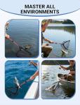 Upgraded Foldable Floating Fishing Net, Tangle-Free Coated Landing Net Extends from 27-35" with Telescoping Pole Handle, Fishing Gear for Ranger Boat, Kayak & Trout Salmon Bass Fishing, Gifts for Men