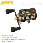Lew's Speed Cast 5.3:1 Right Hand Casting Reel, Black/Gold