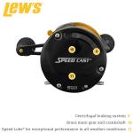 Lew's Speed Cast 5.3:1 Right Hand Casting Reel, Black/Gold