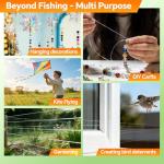 POWJOY 20lb Clear Monofilament Fishing Line 600Yds for Freshwater & Saltwater - No-Tangle Snap Ring Design, Low Stretch Nylon with Knot Instruction Cards, Invisible Mono String for Hanging Decorations